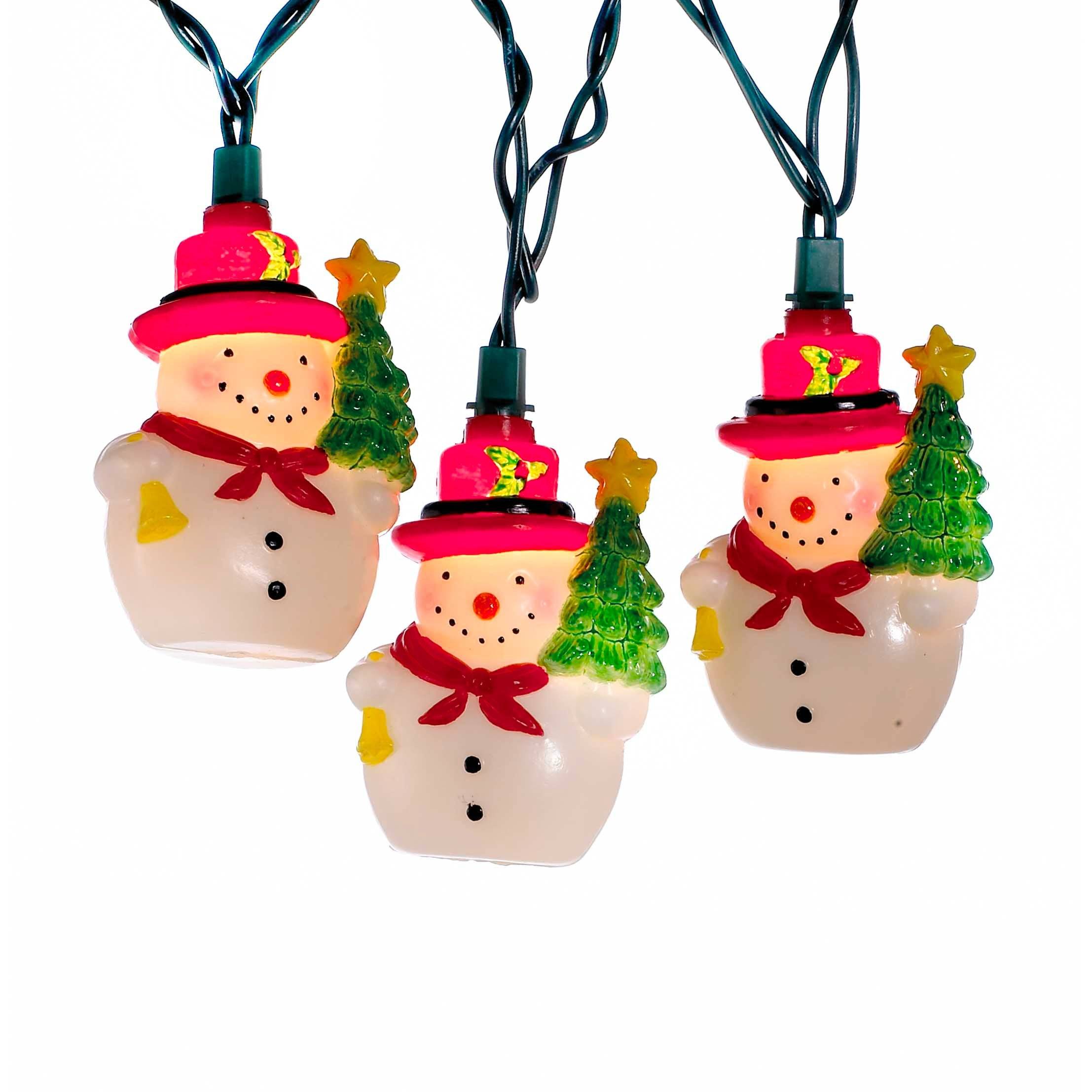 Kurt Adler UL 10-Light Snowman with Tree Light Set