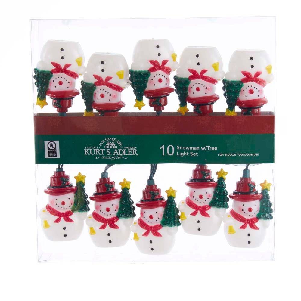 Kurt Adler UL 10-Light Snowman with Tree Light Set