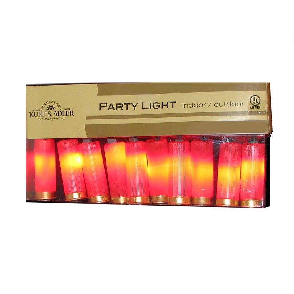 Kurt Adler UL 10-Light Red Shotgun Shell Light Set