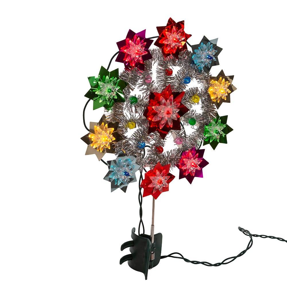 Kurt Adler 11-Inch 11-Light Multi-Color Retro Reflector Tree Topper