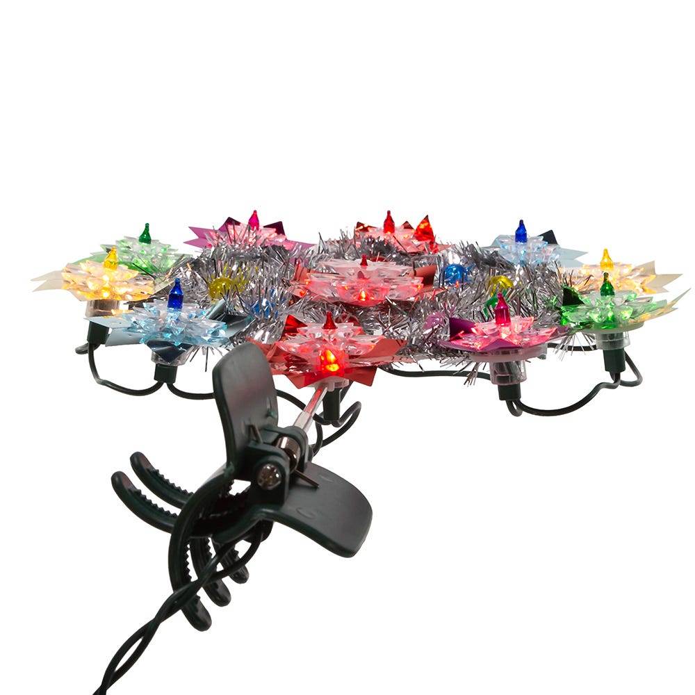 Kurt Adler 11-Inch 11-Light Multi-Color Retro Reflector Tree Topper