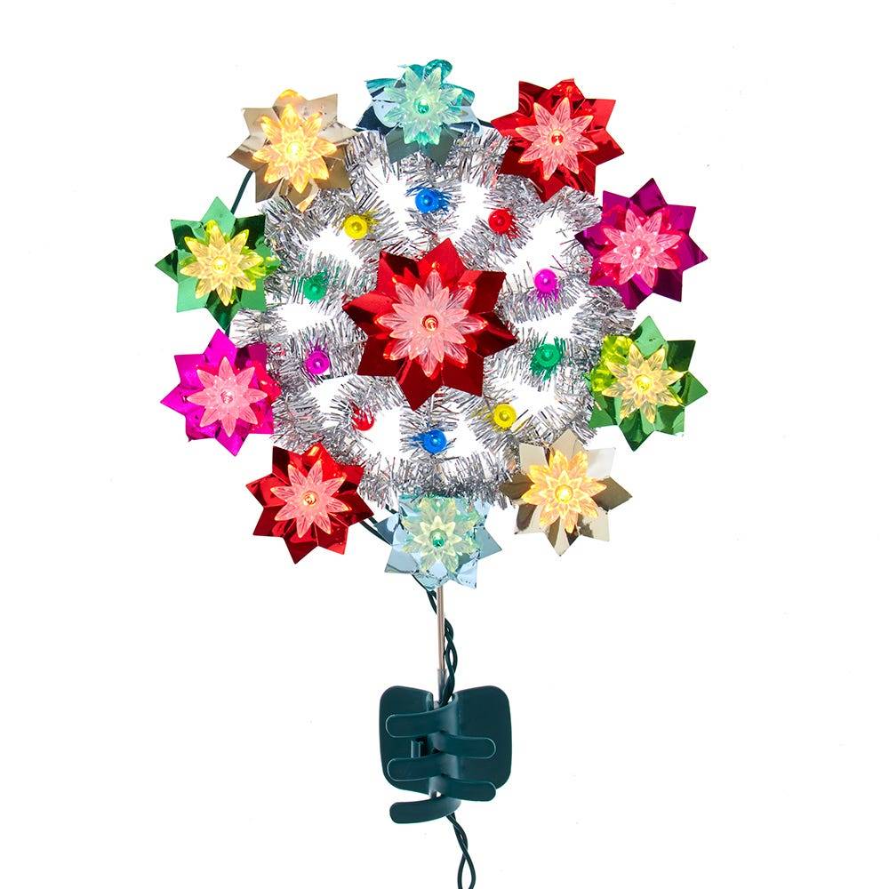 Kurt Adler 11-Inch 11-Light Multi-Color Retro Reflector Tree Topper