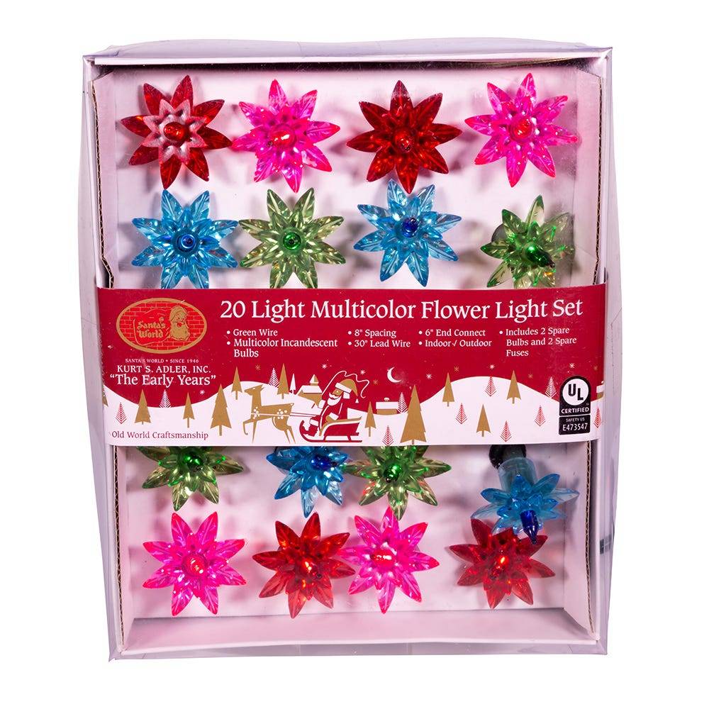 Kurt Adler UL 20-Light Multi-Color Flower Light Set