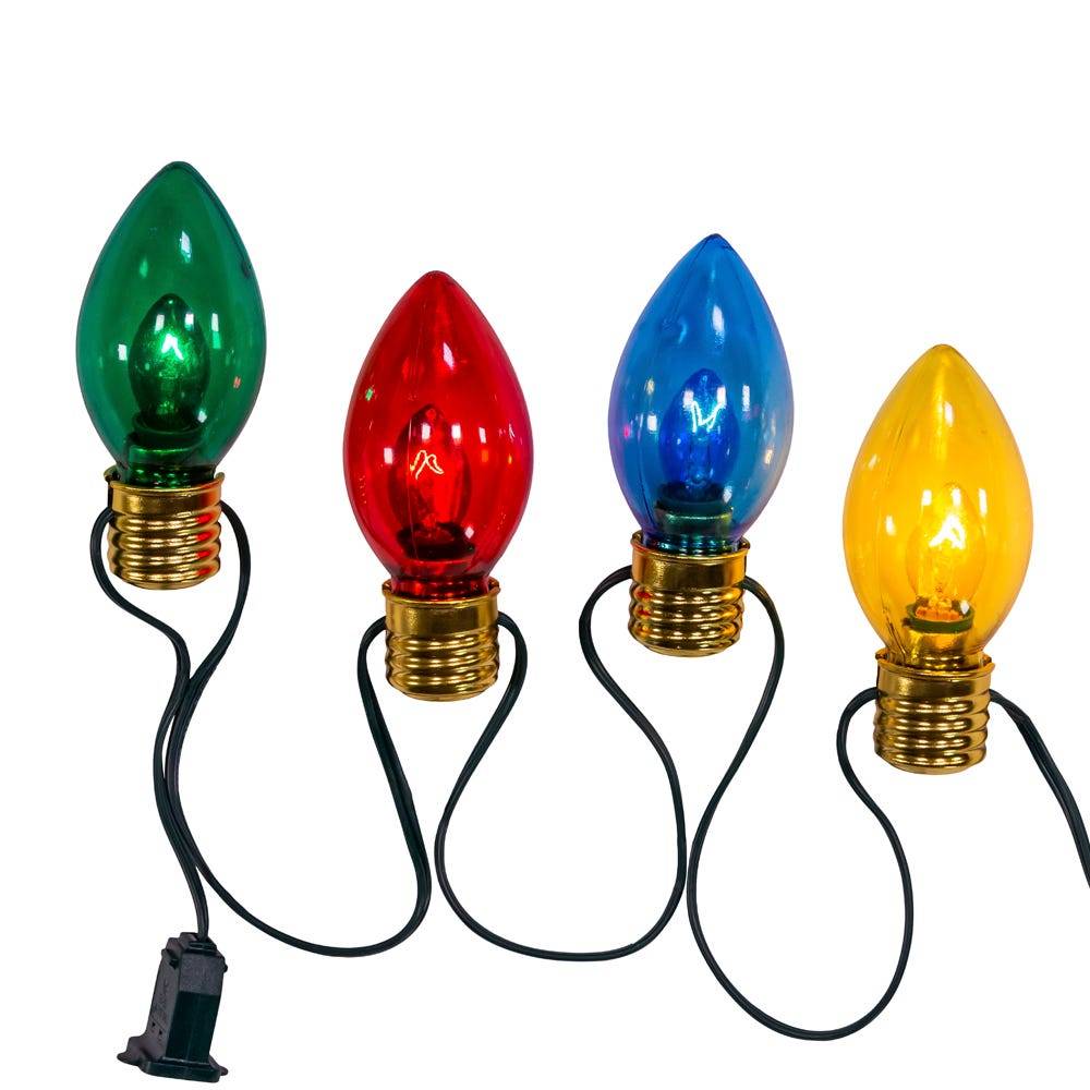 Kurt Adler UL 10-Light Multi-Colored Giant C7 Bulb Light Set