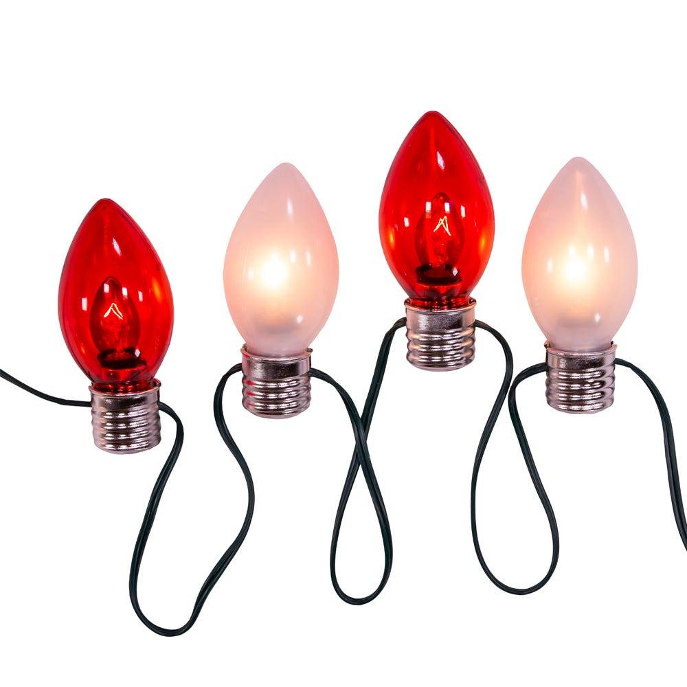 Kurt Adler UL 10-Light Red and White Giant C7 Light Set