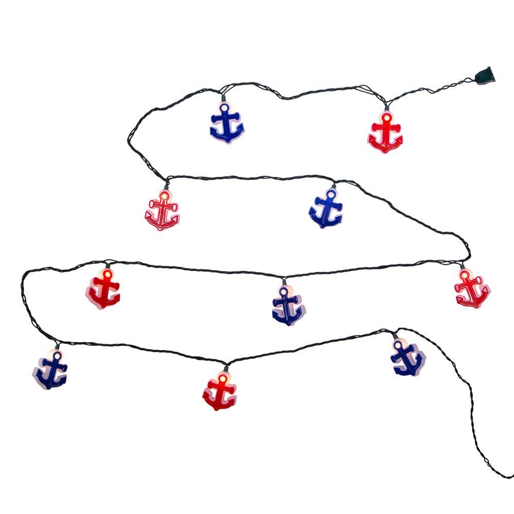 Kurt Adler UL 10-Light Red and Blue Anchor Light Set