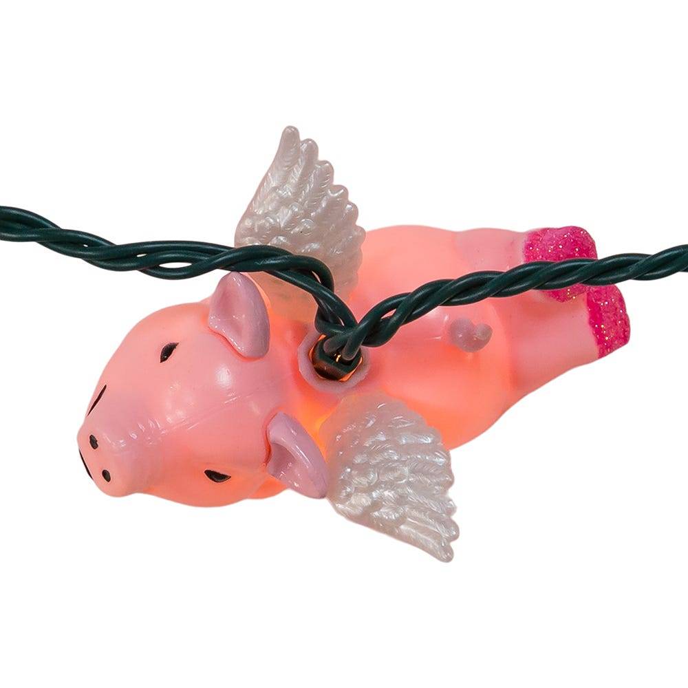 Kurt Adler UL 10-Light Flying Pig Light Set