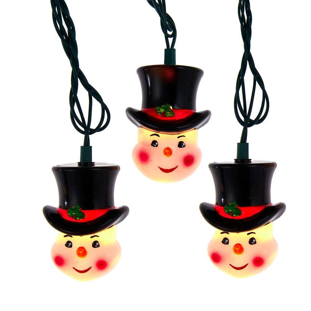 Kurt Adler UL 10-Light Snowman Head Light Set