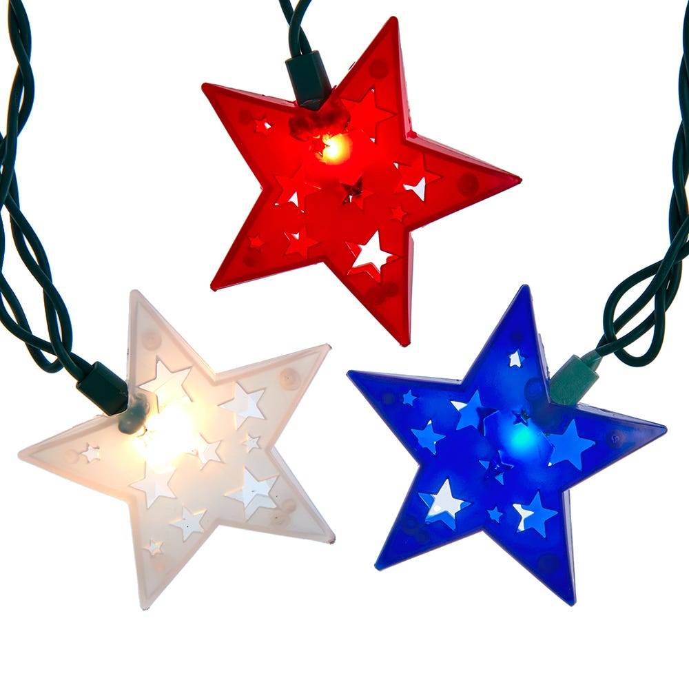 Kurt Adler UL 10-Light Patriotic Star Light Set