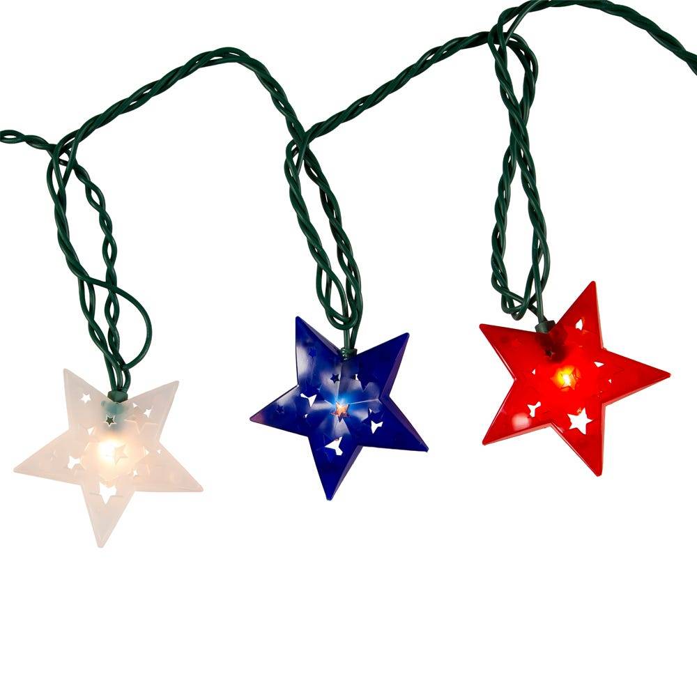 Kurt Adler UL 10-Light Patriotic Star Light Set