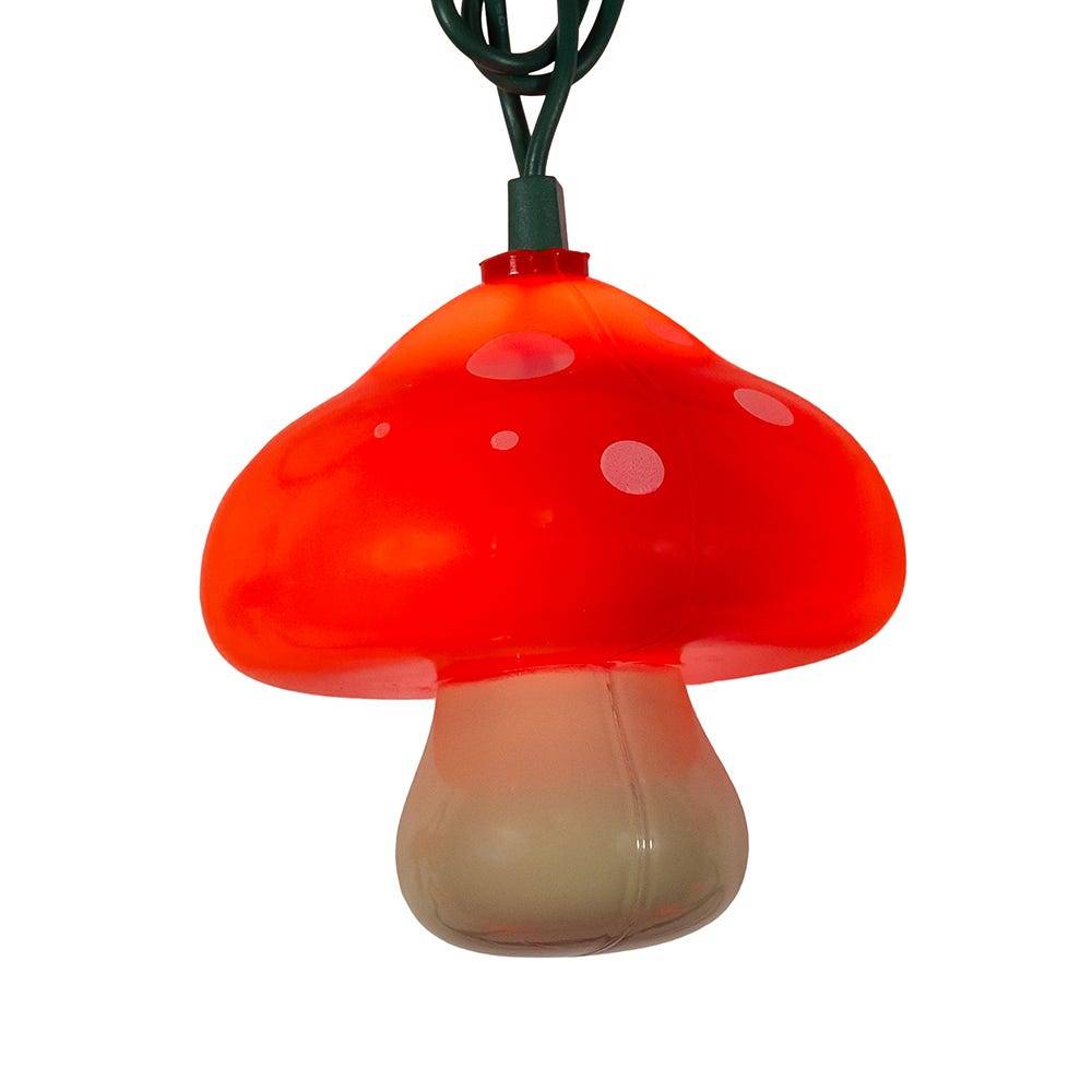 Kurt Adler 12-Foot UL 10-Light Mushroom Light Set With Green Wire