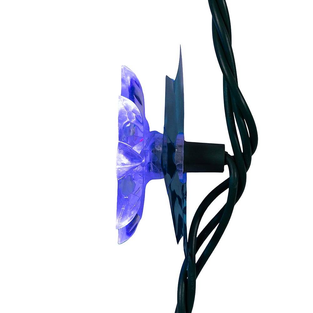 Kurt Adler 15.7-Foot UL 20-Light Multicolor LED Clear Lotus Flower Light Set With Green Wire