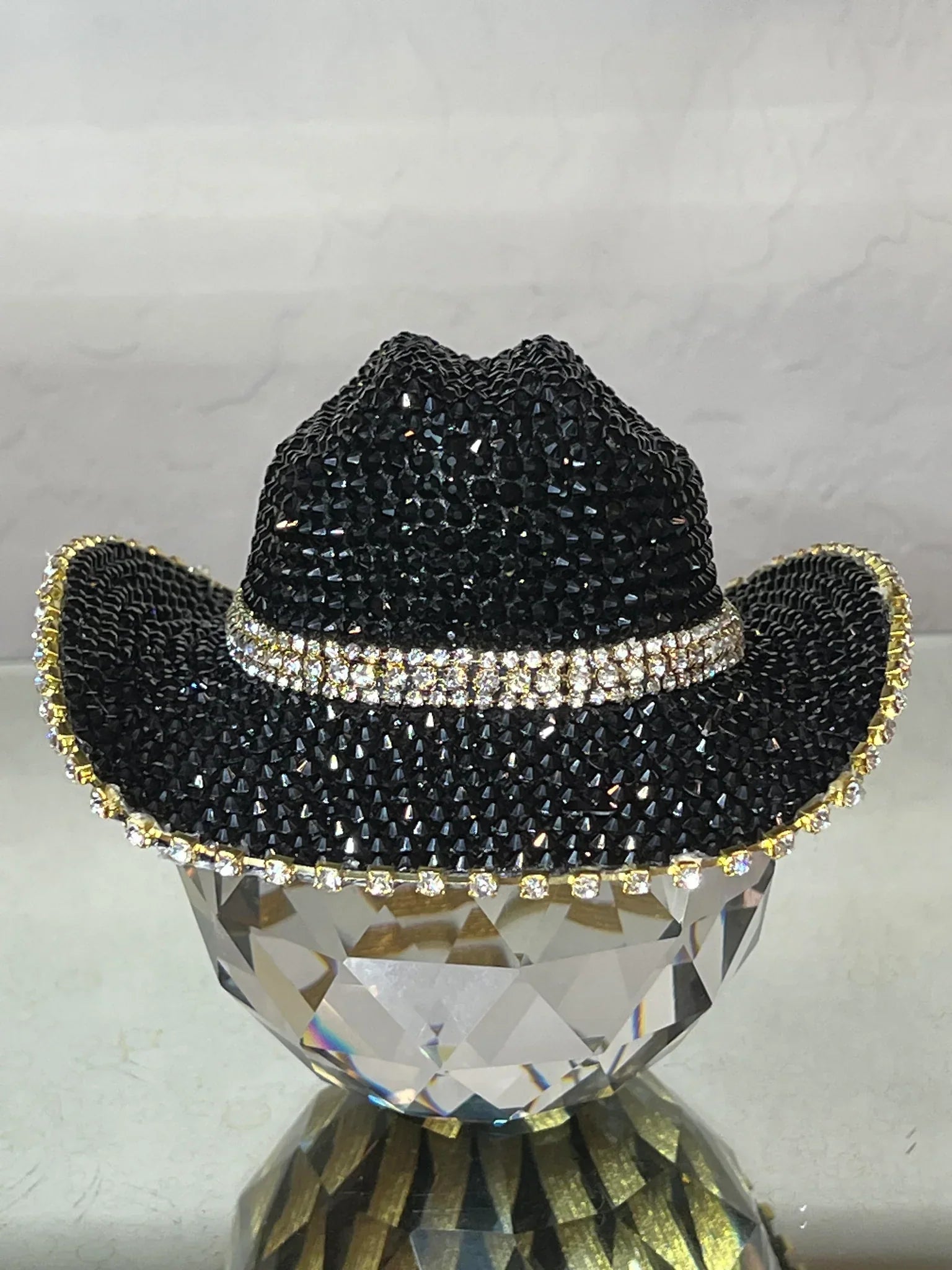 Crystal Cowboy Hat Ebony Express Large: Over 70+ lbs