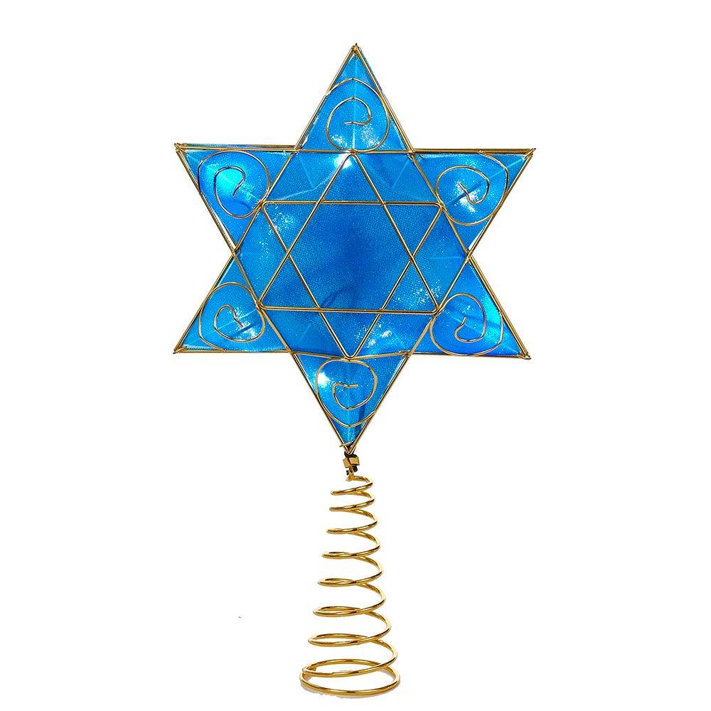 Kurt Adler Battery-Operated Hanukkah Tree Topper with LED Lights