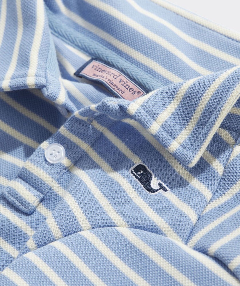 Vineyard Vines X Fma Pet Pique Polo, Breaker Blue Stripe