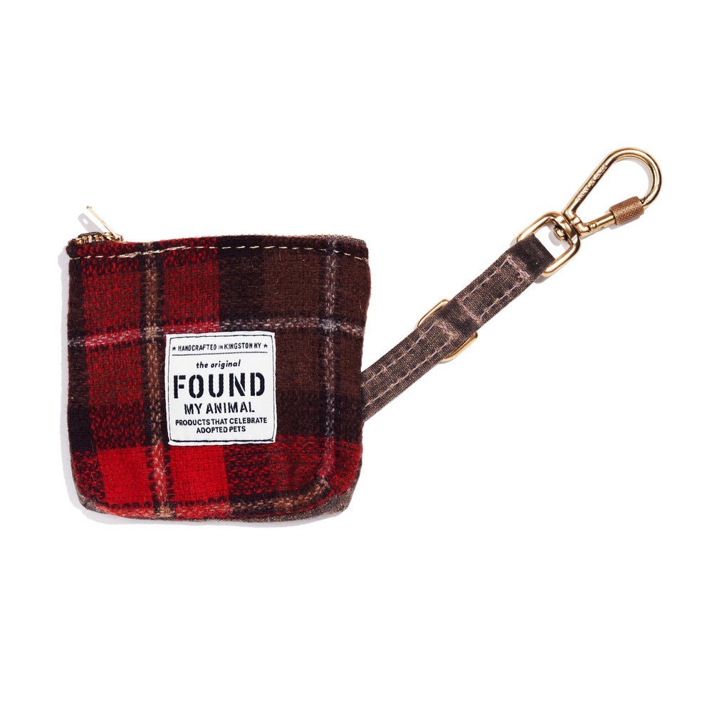 Vintage Tartan + Canvas Poop Bag Pouch