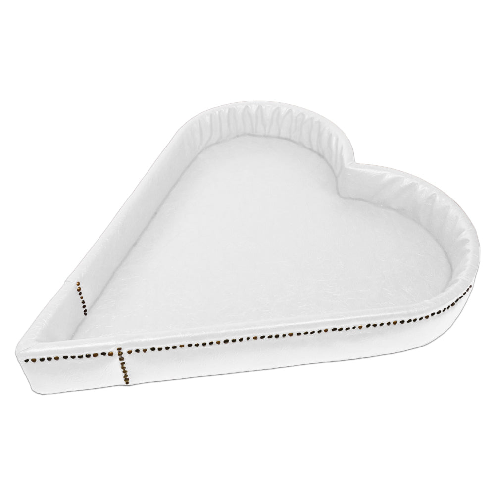 Deluxe Royal Heart Dog Bed White Yes