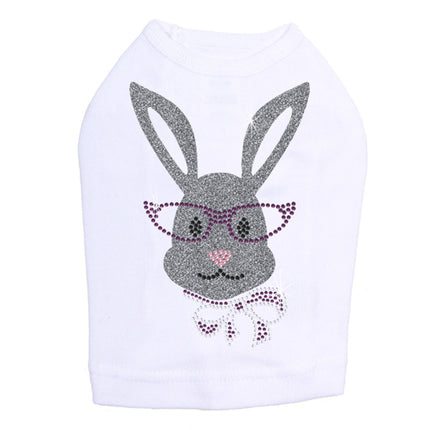 Girl Bunny with Glasses and Bow - Dog Tank