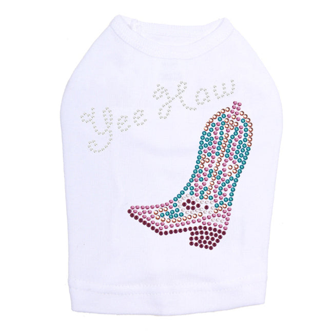 Boot (Pink & Turquoise with Yee Haw) - Dog Tank