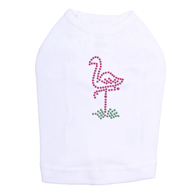 Pink Flamingo in Grass - Small - Dog Tank