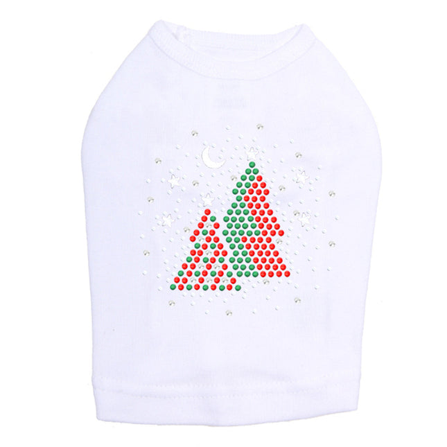 Red & Green Christmas Trees with Snowflakes - Dog Tank