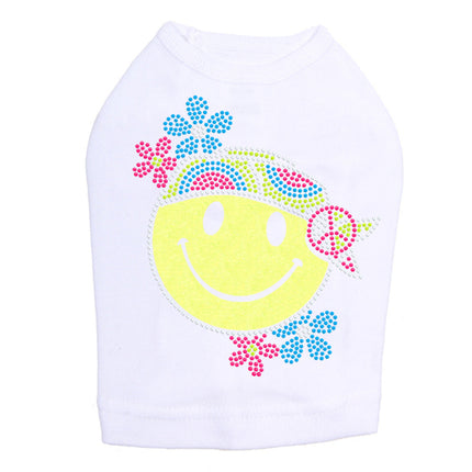 Happy Face Hippy - Dog Tank