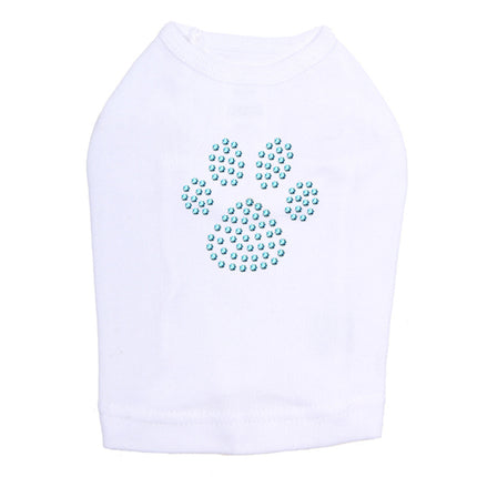 Paw (Blue Rhinestuds) - Dog Tank