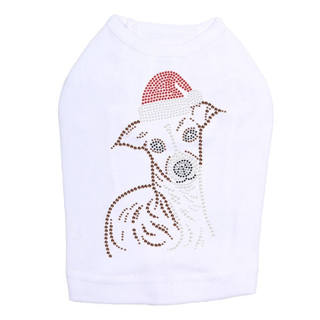 Italian Greyhound Face with Santa Hat - Dog Tank