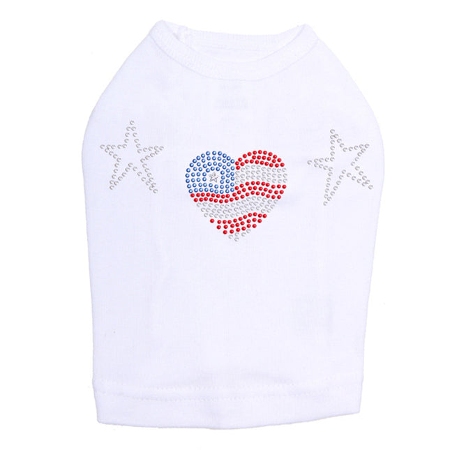 Patriotic Heart with Stars - Dog Tank