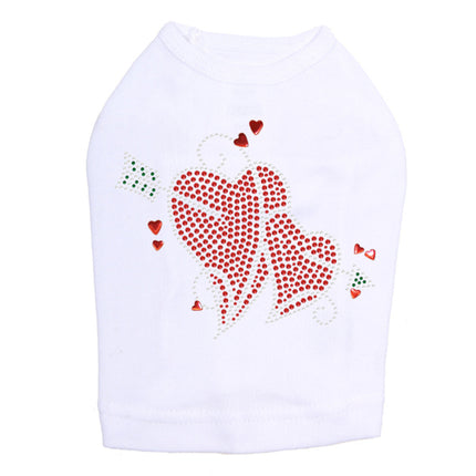 Red Rhinestone Hearts with Arrow - Dog Tank