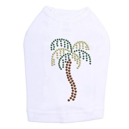 Palm Tree (Rhinestuds) - Dog Tank