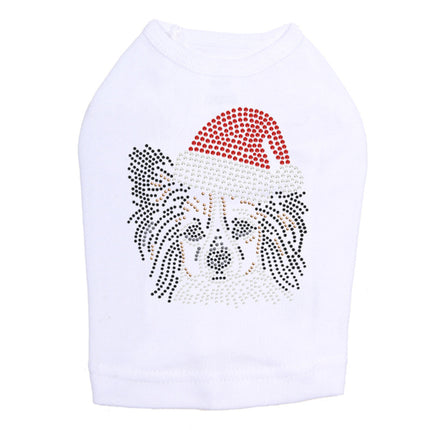 Papillon with Santa Hat - Dog Tank