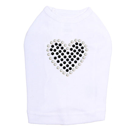 Black Rhinestone Heart - Dog Tank