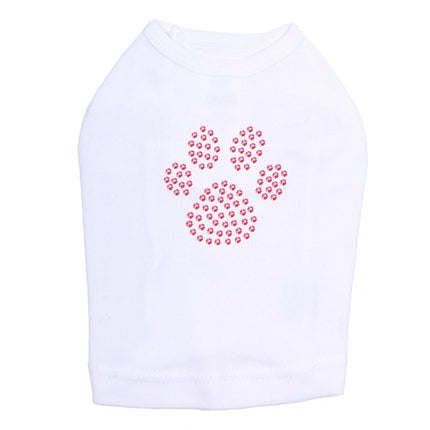 Paw (Pink Rhinestuds) - Dog Tank