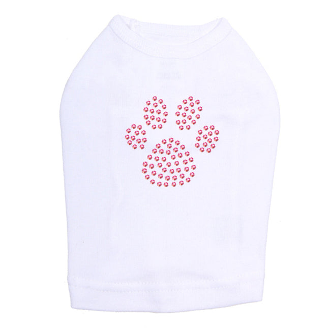 Paw (Pink Rhinestuds) - Dog Tank