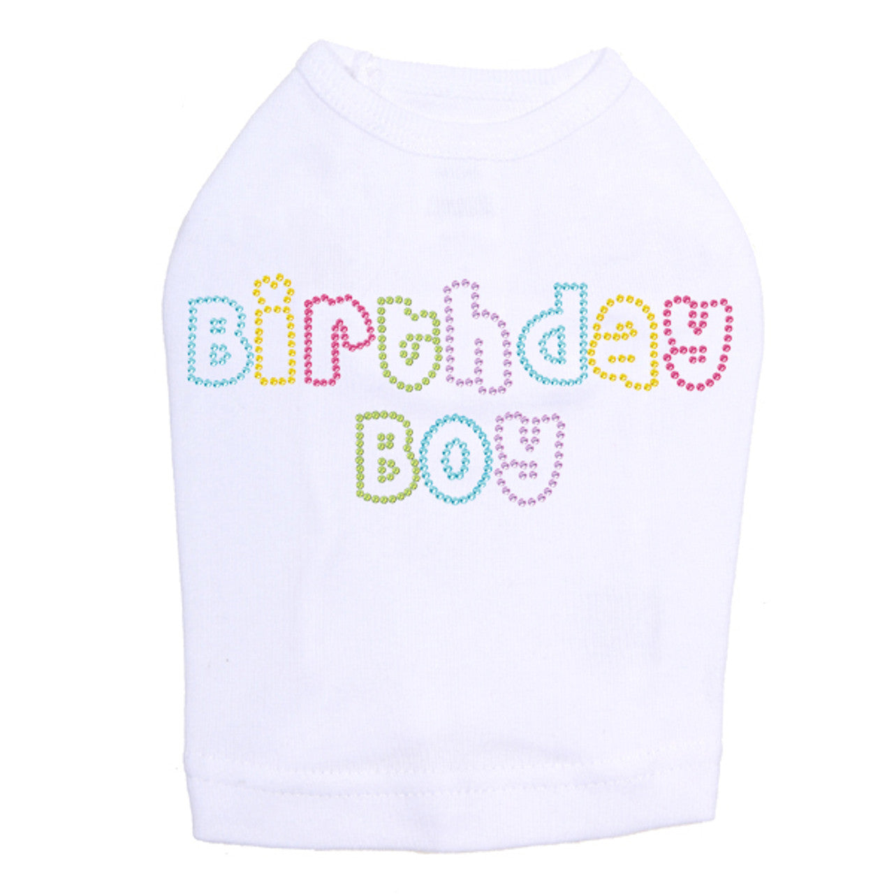 Birthday Boy (Multicolor) - Dog Tank White