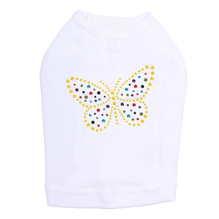 Yellow Dotted Butterfly - Dog Tank