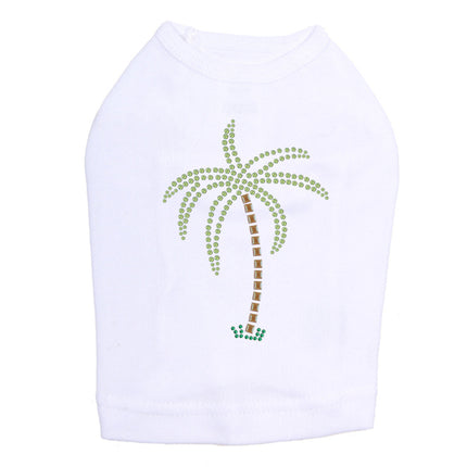 Palm Tree (Green Rhinestones) - Dog Tank