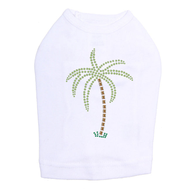 Palm Tree (Green Rhinestones) - Dog Tank