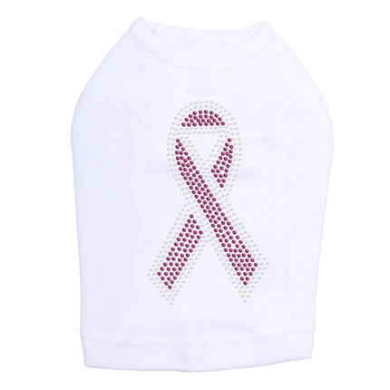 Ribbon (Pink with Clear Rhinestones) - Dog Tank