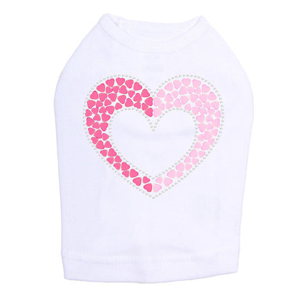 Pink & Light Pink Nailhead Hearts - Dog Tank