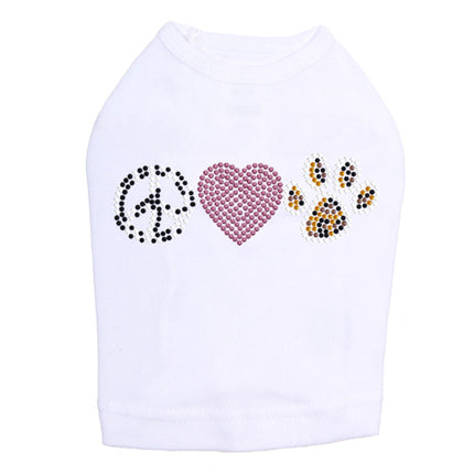 Peace, Love, Paw (Animal Print) - Dog Tank