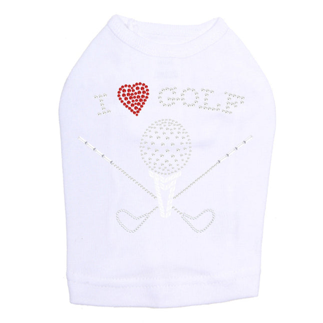 I Love Golf (Large) - Dog Tank