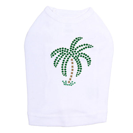 Palm Tree (Green Rhinestones - Small) - Dog Tank