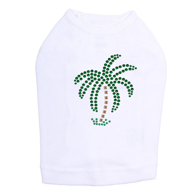 Palm Tree (Green Rhinestones - Small) - Dog Tank