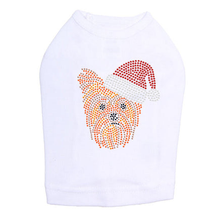 Yorkie Face 2 with Santa Hat - Dog Tank