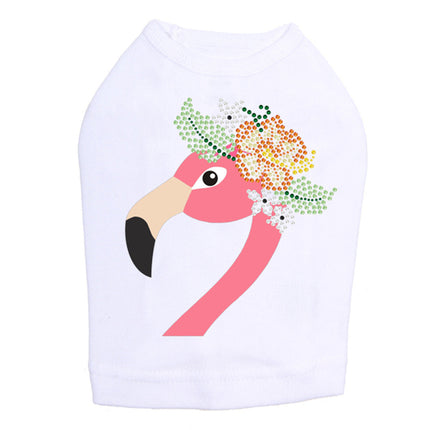 Flamingo with Flowers - Dog Tank