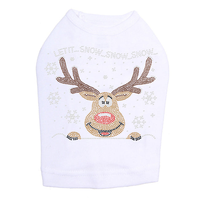 Let it Snow - Red Nose Reindeer - Dog Tank