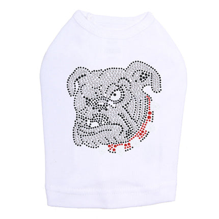 Bulldog Face (White) - Dog Tank