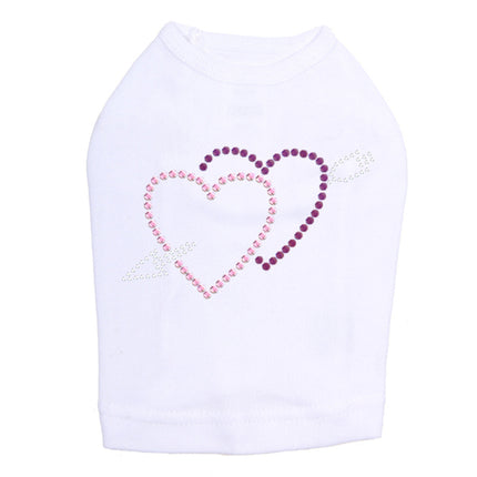 Pink & Purple Hearts with Arrow - Dog Tank